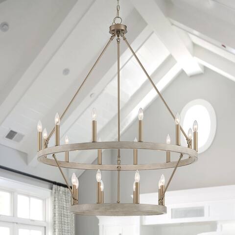 Acroma 20 Light 40 Inch Modern Farmhouse Wagon Wheel Chandelier-UL