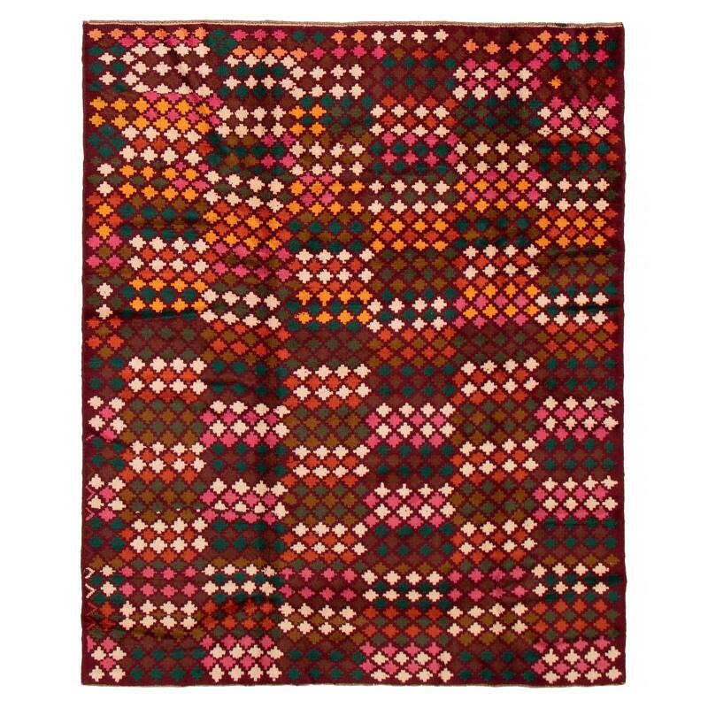 ECARPETGALLERY Hand-knotted Akhjah Red Wool Rug - 6'4 x 7'10 - 6'4 x 7'10 - Red