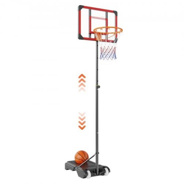 slide 2 of 11, Adjustable Basketball Hoop 5-7 ft, 28" Backboard for Indoor/Outdoor Black