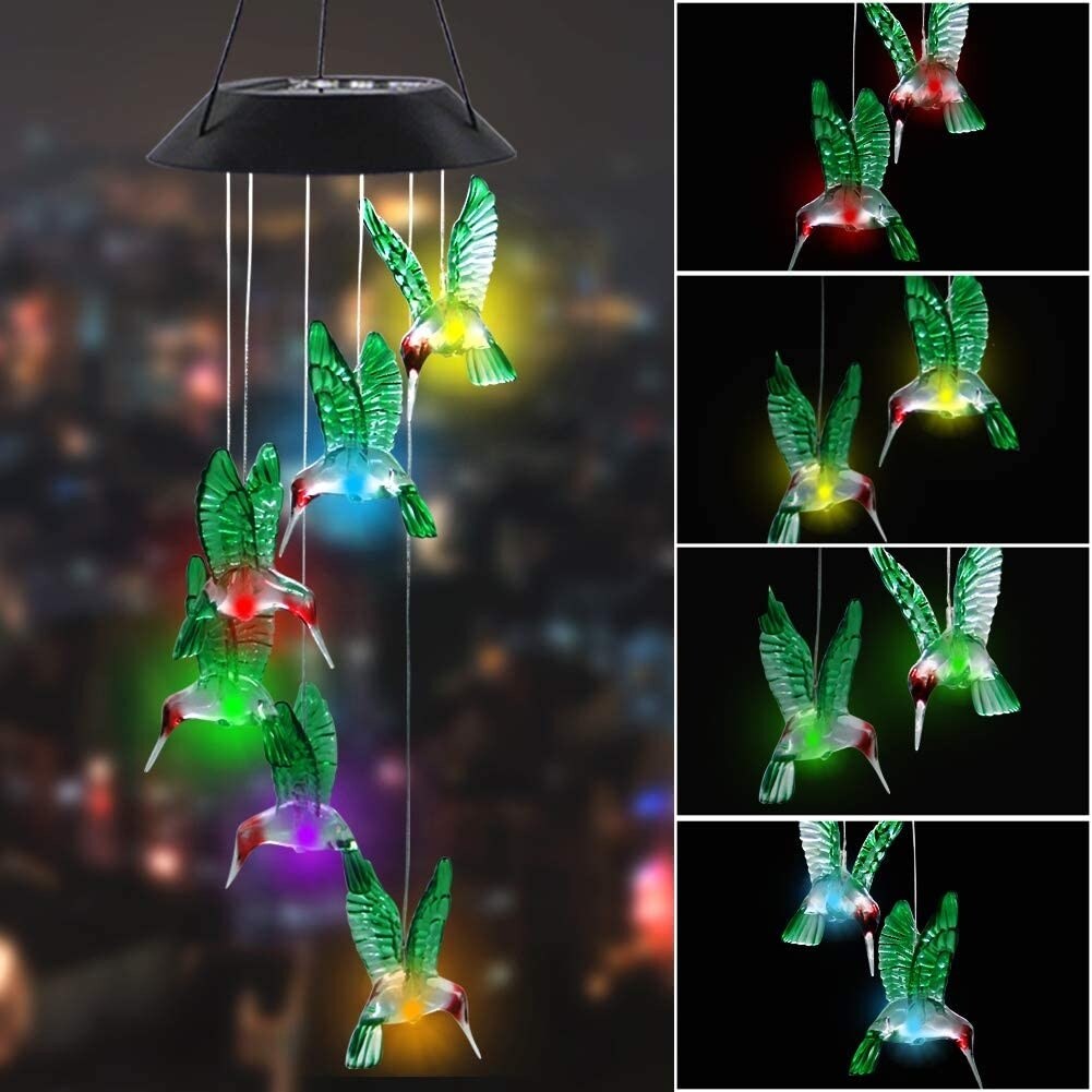 Colorful Solar Six Hummingbird Wind Chimes - Multi-Color - Bed Bath &  Beyond - 33116609