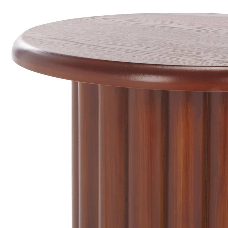 SAFAVIEH Monka Round Top Pedestal End Table, Fully Assembled - 18"W x 18"D x 20"H