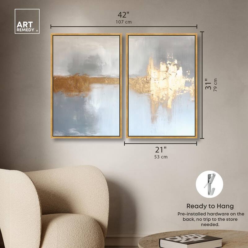 Serenity in Gold I Canvas Set of 2 by Art Remedy