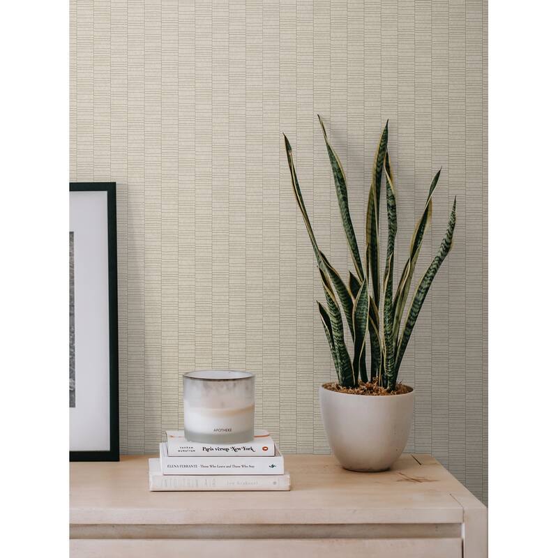 Seabrook Designs Deco Spliced Stripe Unpasted Wallpaper