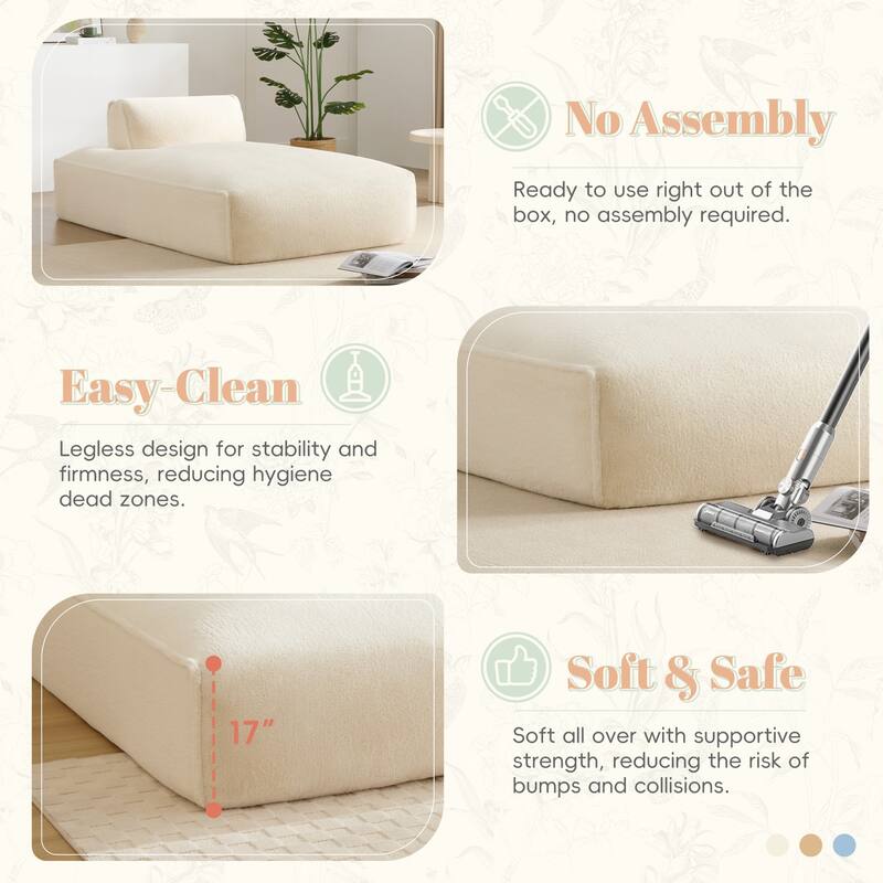72" Oversized Modular Sofa Compressed Spacious Foam-Filled Sofa Bed