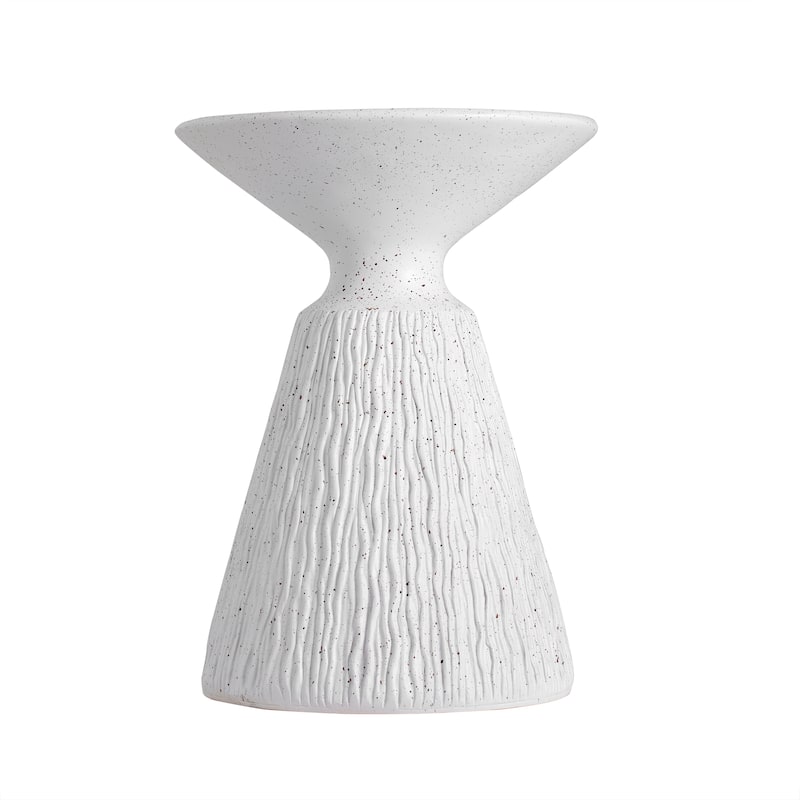 Christopher Knight Home - 15.50'' Retro Textured MGO Pedestal Side Table for Indoor and Outdoor Use - White Marble