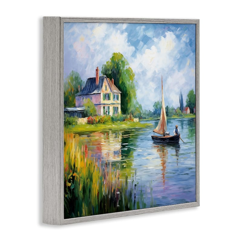 Stupell Boat Drifting Near Shore Framed Giclee Art Design By Heidi Kuntz