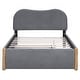 preview thumbnail 8 of 41, Upholstered Platform Bed with Twin Size Trundle Curved Wingback Bed