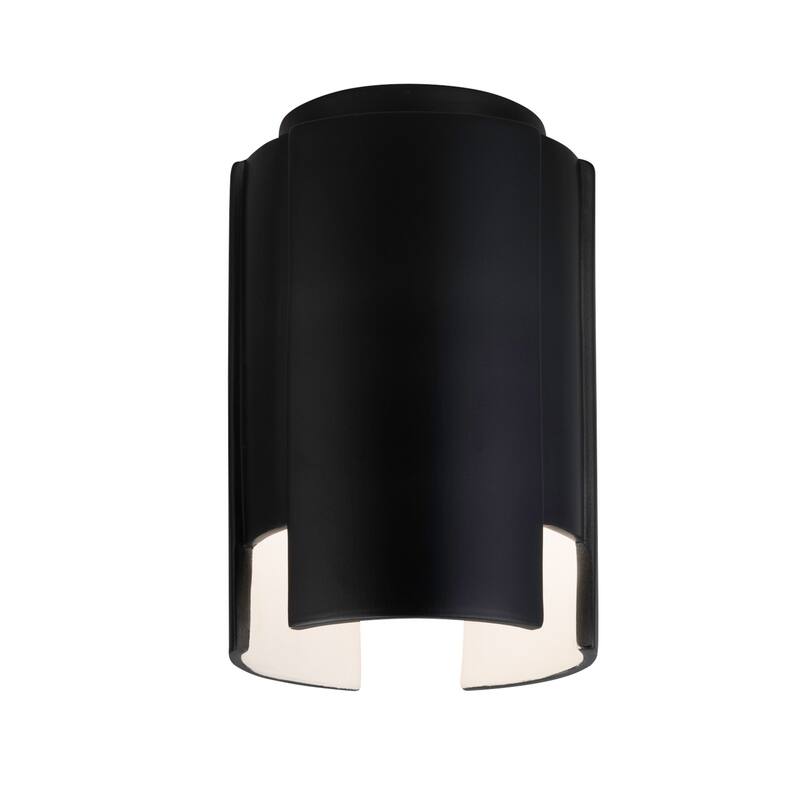 Justice Design Group Radiance Stagger Ceramic Flush-Mount Light - Incandescent - Carbon Matte Black