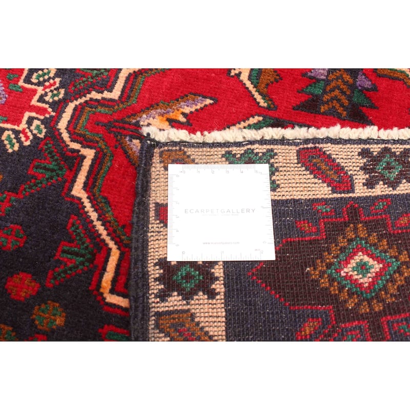 ECARPETGALLERY Hand-knotted Teimani Dark Navy Wool Rug - 2'9 x 4'6