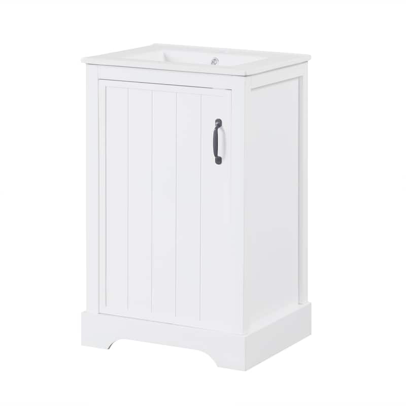 Roomfitters 20" Bathroom Vanity with Sink Cabinet with Soft Closing Door Storage Rack Adjustable Shelf MDF Frame