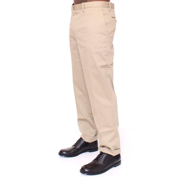Shop Dolce Gabbana Beige George Pleated Logo Dress Men S Pants