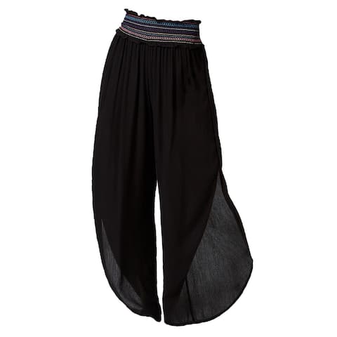 Bar III Women's Smocked Pants Swim Cover-Up - Black