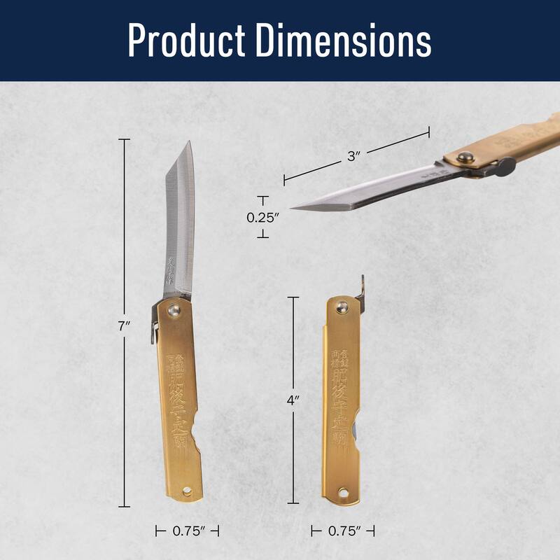 Kings County Tools Folding Utility Knife - 7” Higonokami EDC Pocket Knife with Carbon Steel Blade