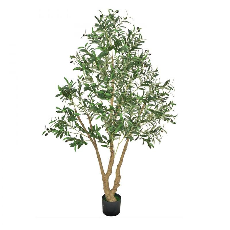 6ft Olive Tree Artificial with Flexible Branches Realistic Fake Plant for Indoor Home Decoration - 43.31 x 31.50 x 72.05 in