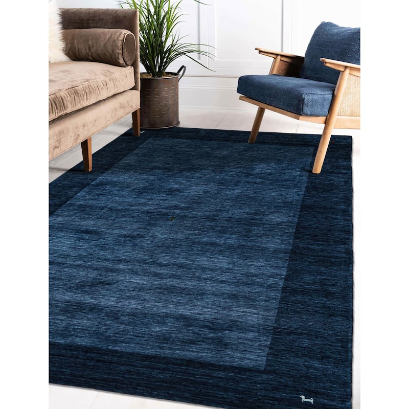 ECARPETGALLERY Hand Loomed Kashkuli Gabbeh Dark Blue Wool Rug - 5'4 x 7'7