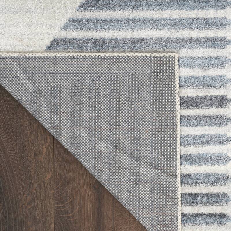 HomeRoots Geometric Modern Runner Area Rug - 96.00 in. x 26.00 in. x 0.25 in.