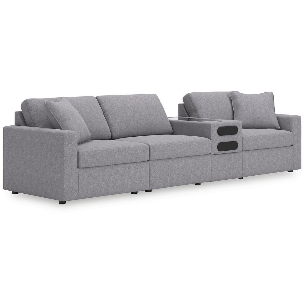 Signature Design by Ashley Modmax 4-Piece Sectional with Audio Console - 125"W x 37"D x 36"H