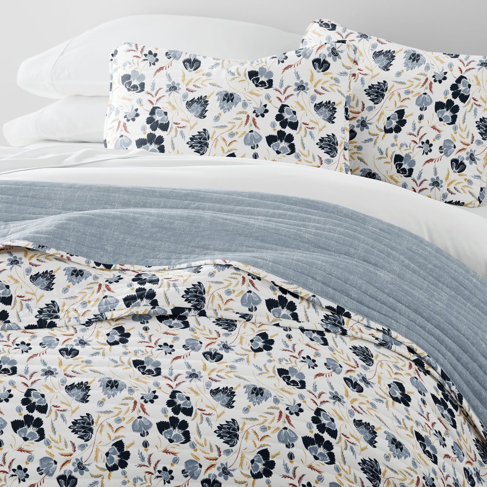 Becky Cameron All Season 3 Piece Floral Reversible Quilt Set