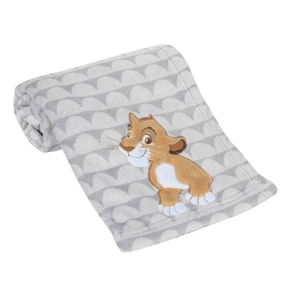 slide 2 of 5, Lambs & Ivy Disney Baby THE LION KING Gray Fleece Appliqued Baby Blanket