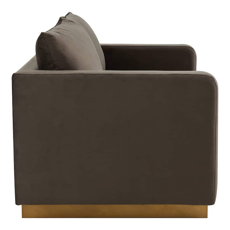 Nervo Modern Accent Chair Velvet Sofa Loveseat With Gold Base & Cushions, Mini Couch for 2 people for Living Room & Bedroom
