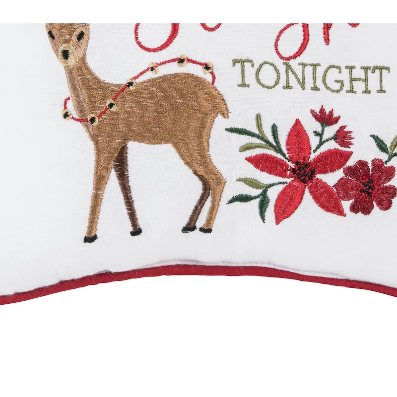 Guide My Sleigh Small Christmas Accent Pillow, 10" x 10"