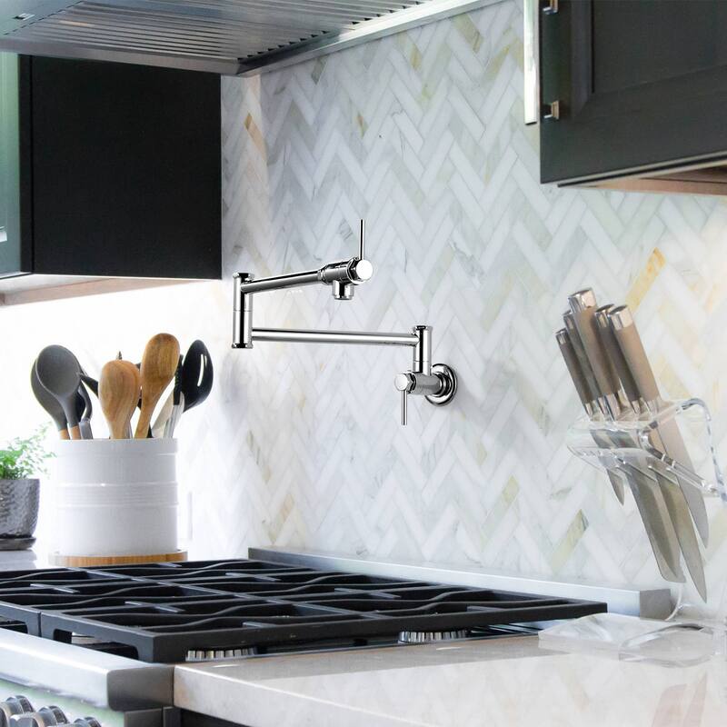 WOWOW Modern Foldable Filling Faucet with Dual-Joint Swivel Arm