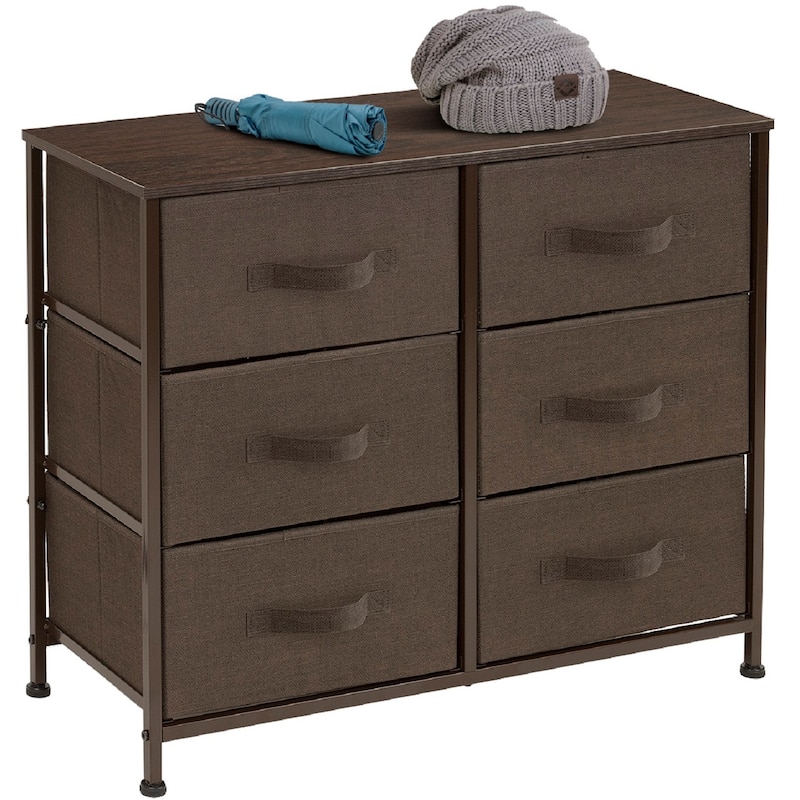 Extra Wide Dresser Organizer With 6 Drawers - Brown