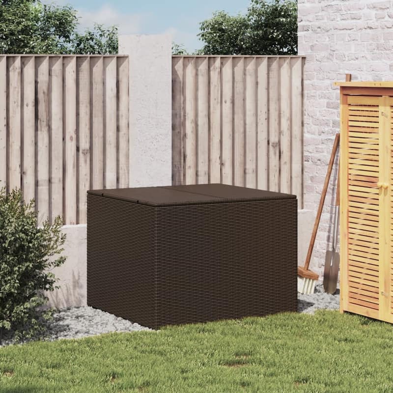 vidaXL Patio Storage Box Poly Rattan 70.9"x35.4"x27.6" Gray