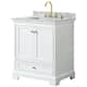 Option White / White Carrara Marble Top / Brushed Gold