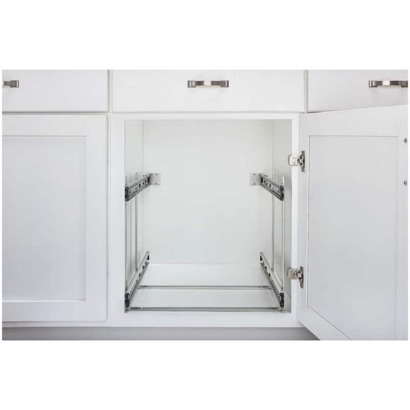 Rev-A-Shelf 5WB2 Series 24 Inch Pull Out Two-Tier Shelf Organizer