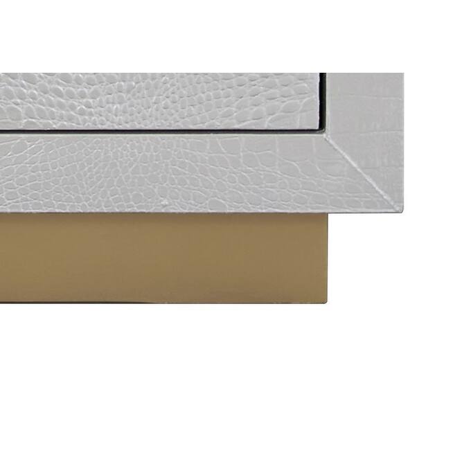 Stylish Console Cabinet with Faux Crocodile Skin Finish and Multiple Storage Options