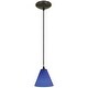 preview thumbnail 2 of 3, Access Lighting Martini - Glass Pendant - Cord - Oil Rubbed Bronze Finish - Cobalt Glass Shade