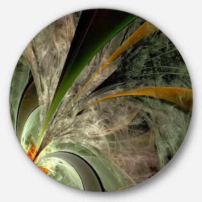 Designart 'Symmetrical Fractal Flower in Green' Modern Floral Circle Wall Art