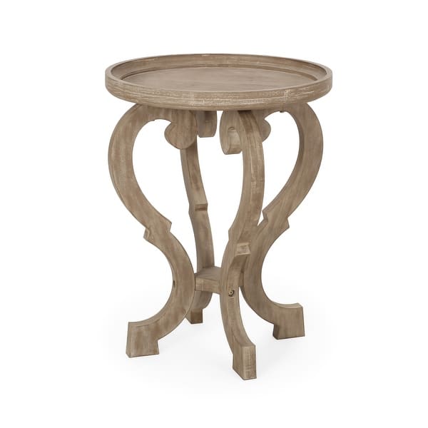 slide 2 of 11, Truxton French Country Accent Table with Round Top by Christopher Knight Home Natural