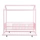 preview thumbnail 12 of 12, Pink Twin Size Metal House Bed with Fence, Kids Bed with Trundle