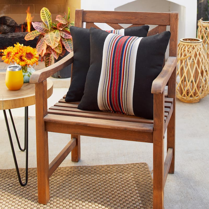 Sorra Home Sunbrella Pendleton Outdoor Knife Edge Pillow Set of 2 - 18 in H x 18 in W x 6 in D - Acadia Park Blackwoods