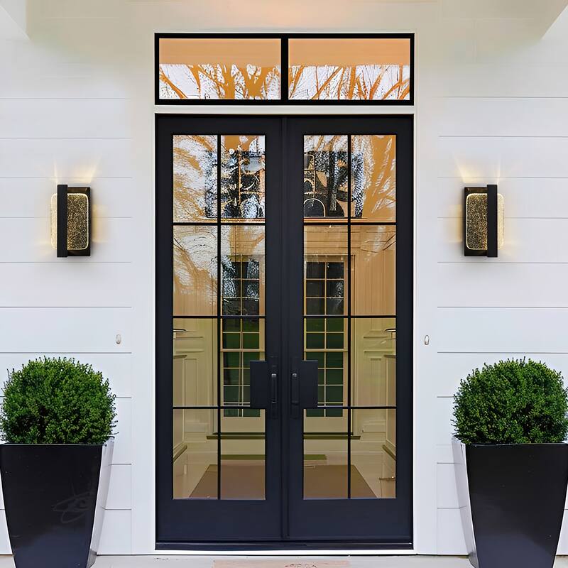 1-Light Crystal Outdoor Integrated LED Bulbble Glass Wall Sconce