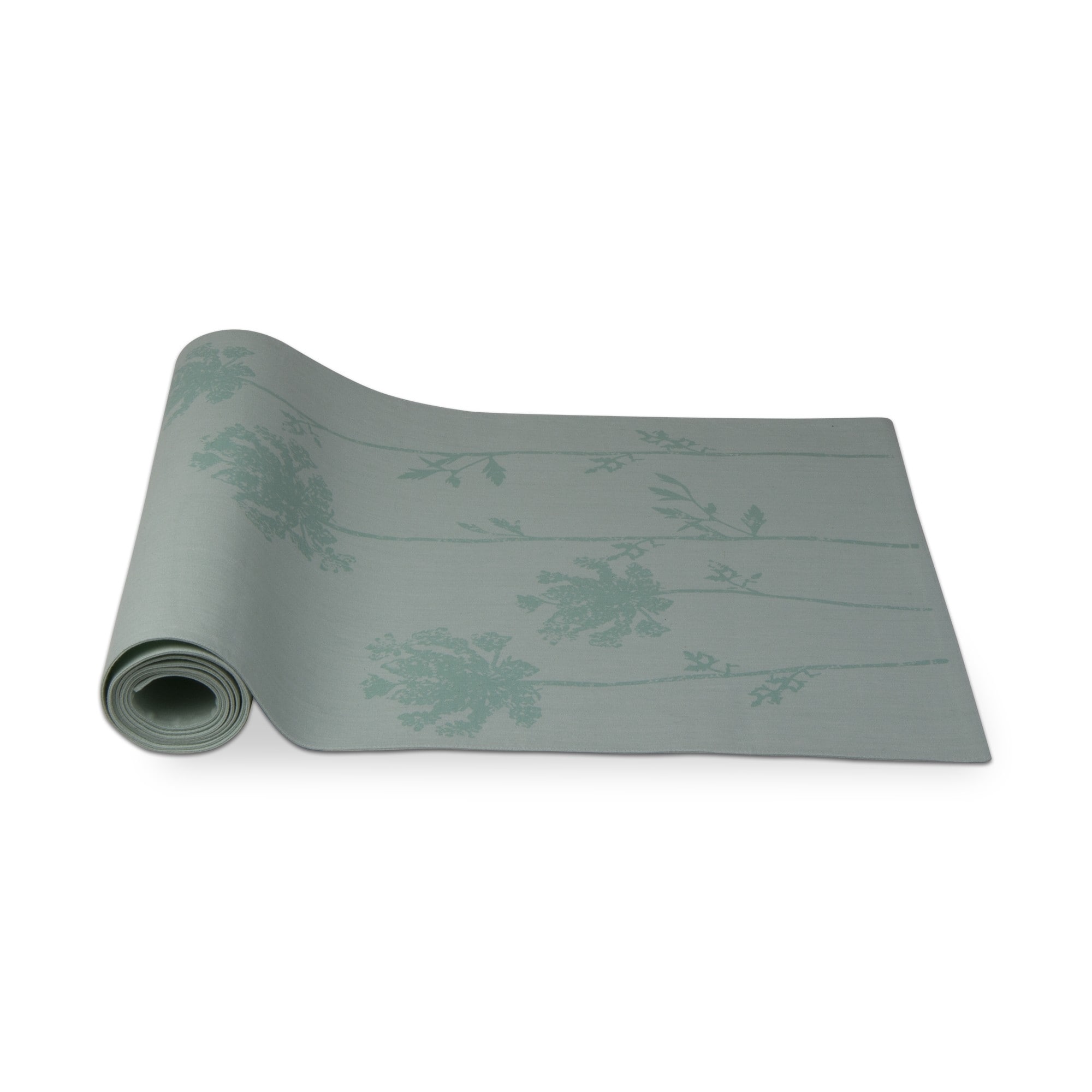 Wildflower Aqua Blue Cotton Table Runner - 72" x 18" - Spring Floral Design, Machine Washable