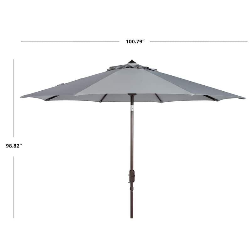 SAFAVIEH Rieta Aluminum Tilt And Crank 9-Foot Patio Umbrella, Base Not Included