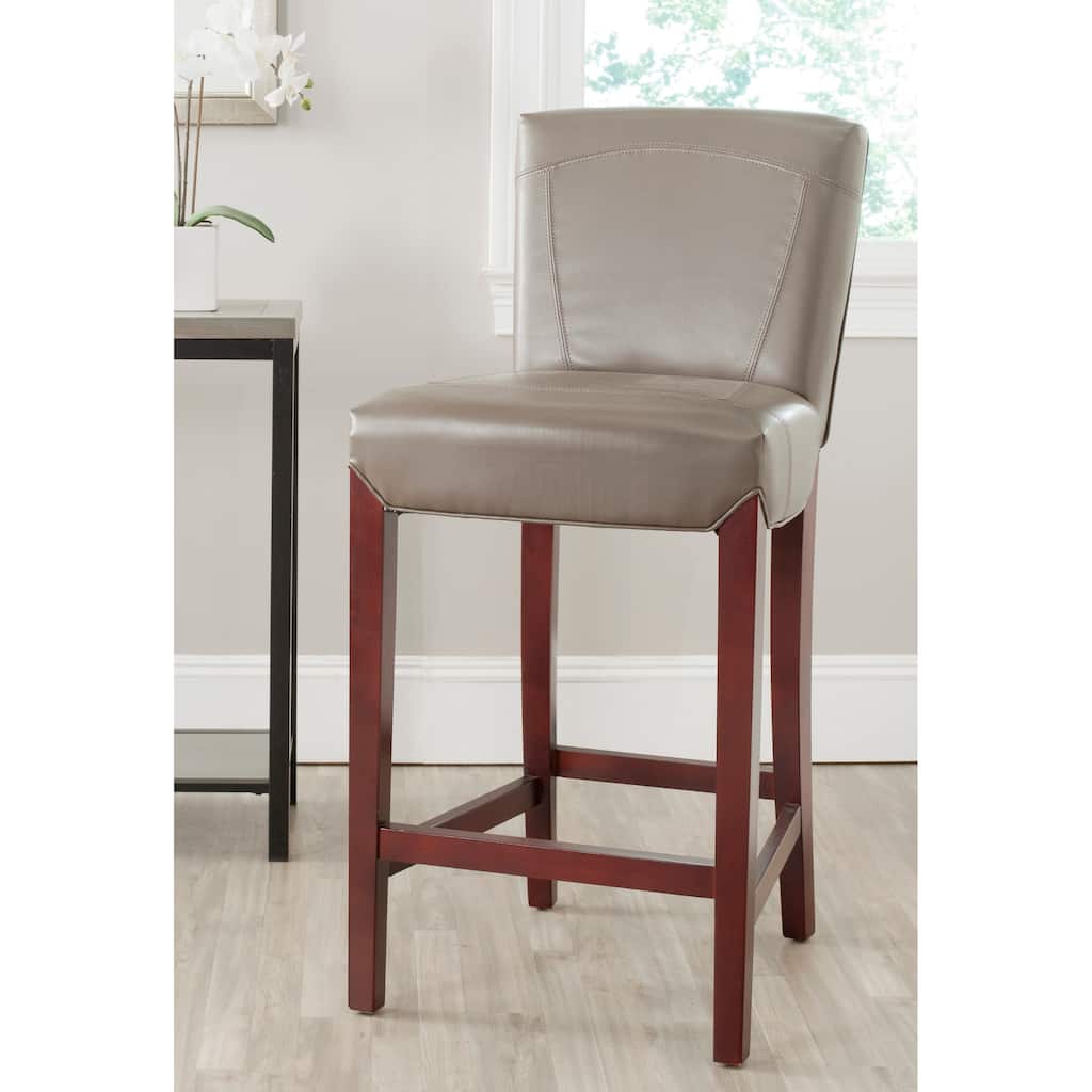SAFAVIEH Tresa Clay Faux Leather 30-inch Bar Stool - 20.6" x 24.2" x 43.7" - 21Wx24Dx44H
