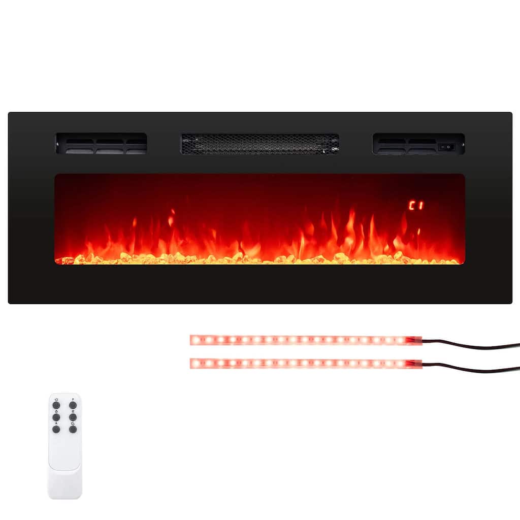 Costway 36" 5,000 BTU Electric Fireplace with LED Light Strips Remote - See Details