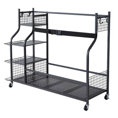 Golf Storage Garage Organizer Outdoor Sport Gear and Toy Storage with Baskets & Hooks