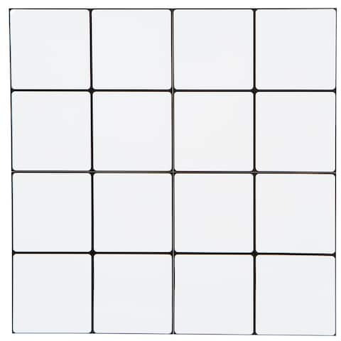 Simplify Peel & Stick Wall Tile 4 Pack in Mini Square White