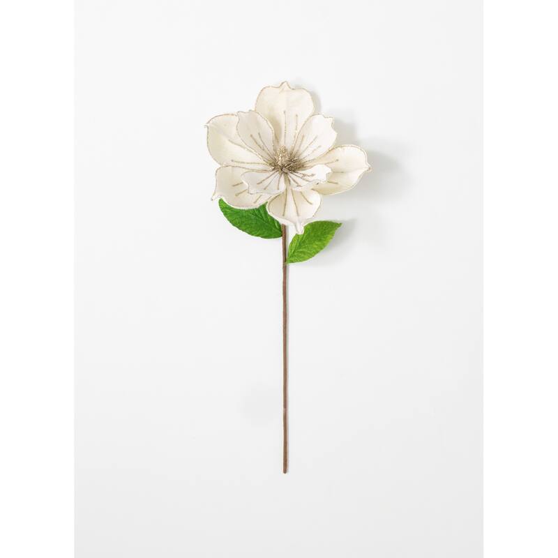Sullivans Magnolia Artificial Stem 26"H Off-White - 6"L x 6"W x 26"H