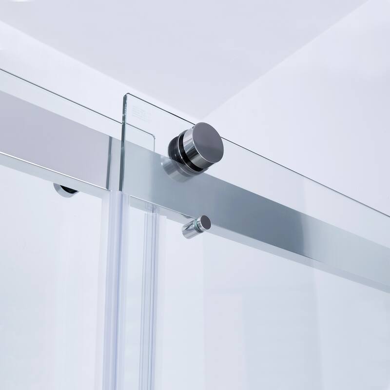 Spezia 64"W x 76"H Sliding Frameless Shower Door in Polished Chrome