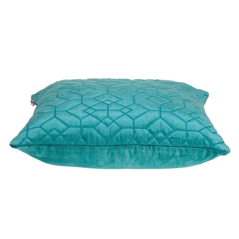 Navy Quilted Velvet Geo Decorative Throw Pillow