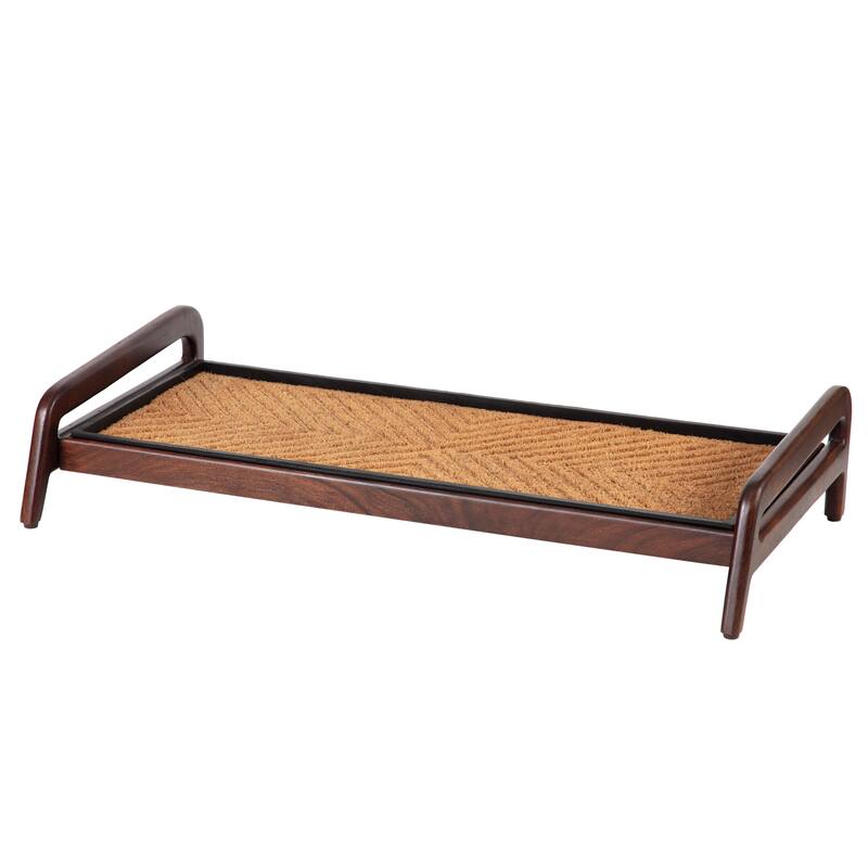 Jani Single-Tier Brown Stand 3-Pair Rubber Boot Tray - Arrowhead