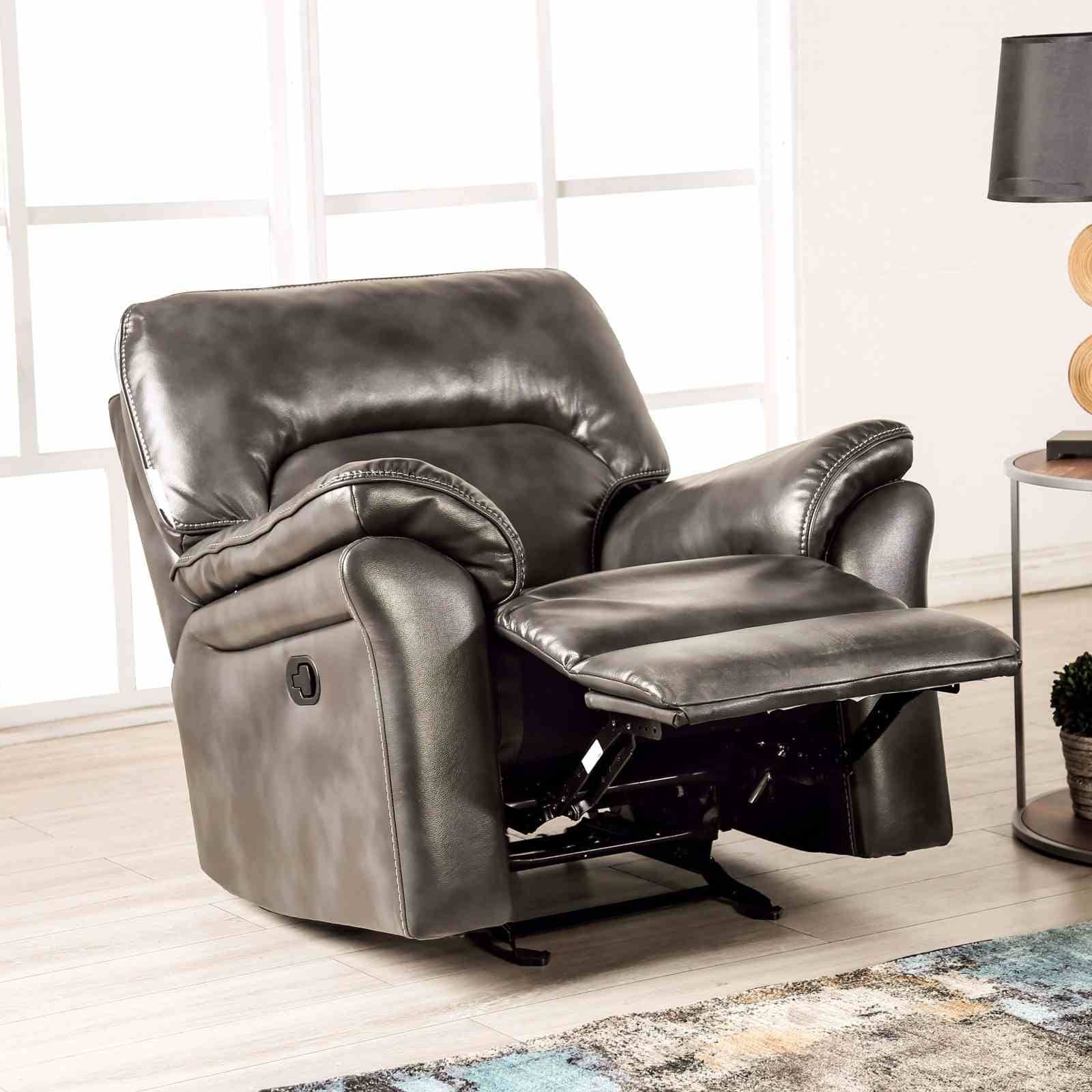 1pc Glider Recliner Chair Comfortable Black