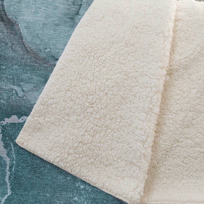 Premium Machine Washable Contemporary Sherpa Throw Blanket