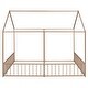 preview thumbnail 6 of 10, Metal Twin Size House-Themed Platform Beds with Dual Bed Design and Protective Guardrails for Families
